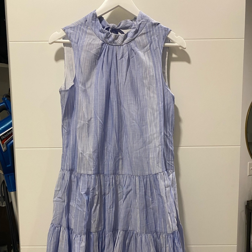 Calvin Klein high neck midi dress with tie back detail. Worn once.